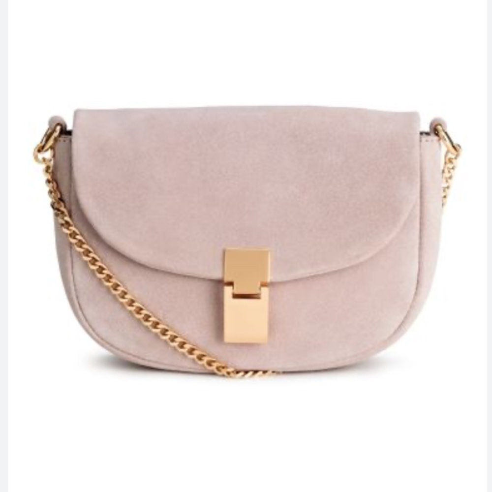 Suede shoulder bag Blush Pink